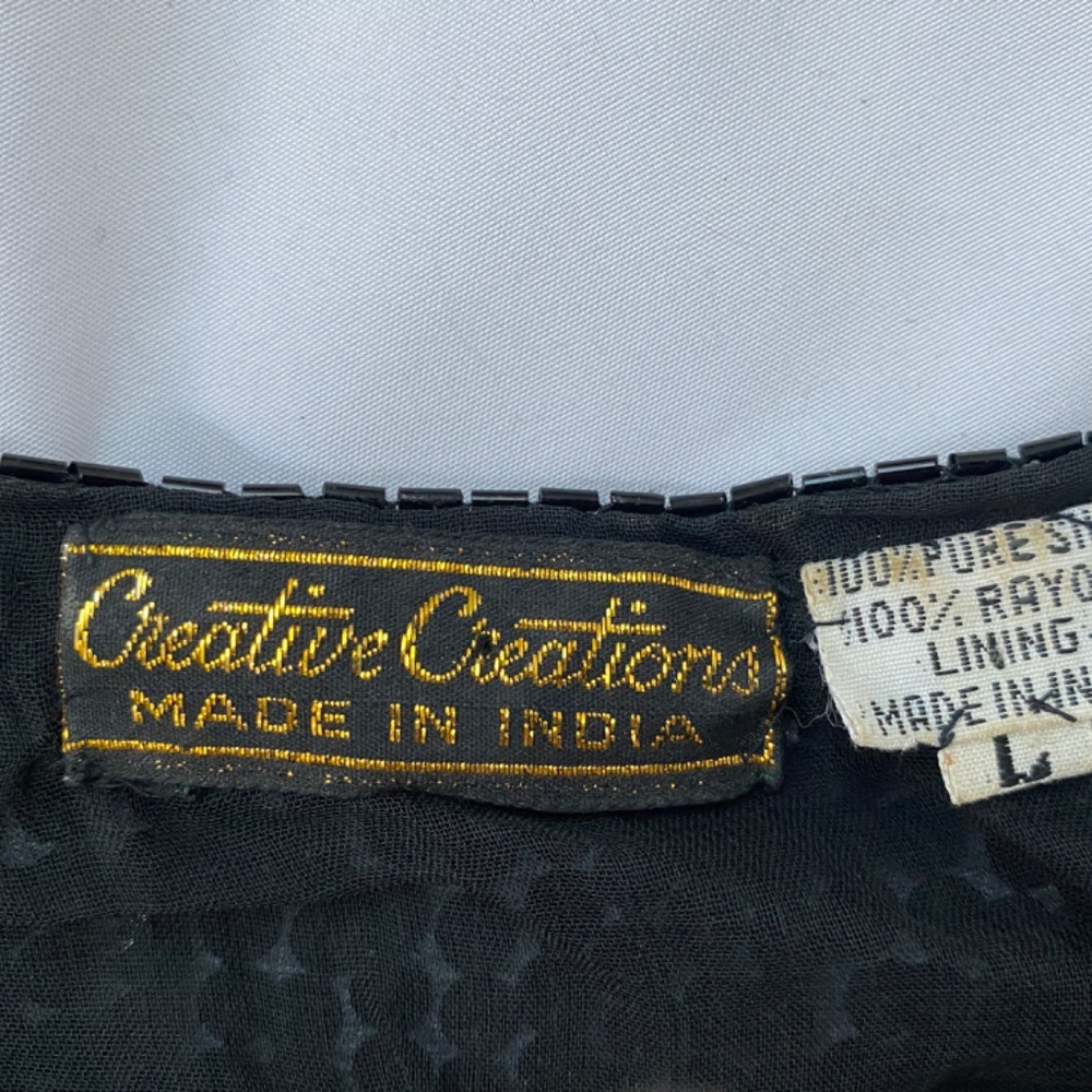 Vintage‎ 80's Silk, Sequin and Rhinestone Creative Creations Disco Glam Blouse - Picture 8 of 14